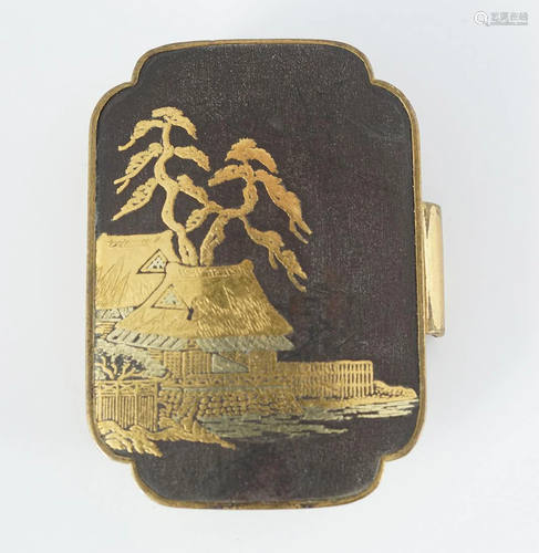 JAPANESE MEIJI GILT BRONZE BELT BUCKLE