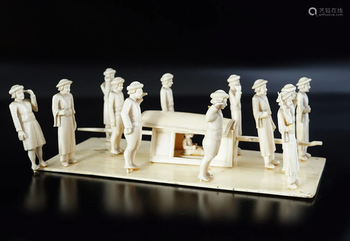 19TH-CENTURY INDIAN IVORY GROUP