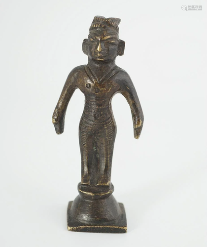 18TH-CENTURY INDIAN MINIATURE BRONZE DEITY