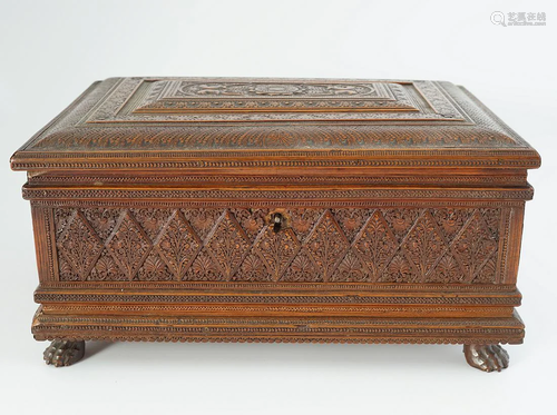 19TH-CENTURY CARVED VANITY BOX