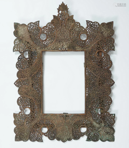 LARGE 19TH-CENTURY ISLAMIC BRONZE PICTURE FR…