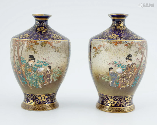 PAIR OF 19TH-CENTURY SATSUMA VASES