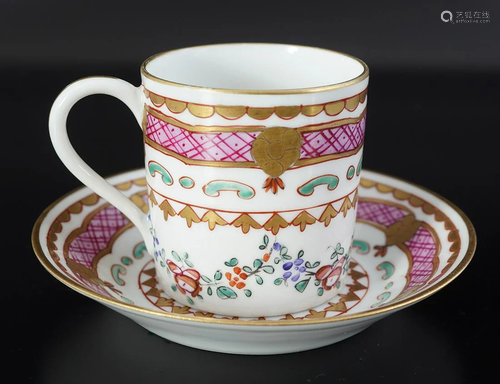 ENGLISH PORCELAIN CABINET CUP & SAUCER