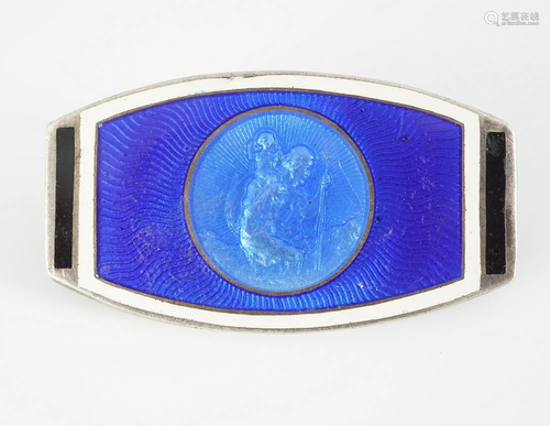 SILVER AND ENAMELLED BROOCH