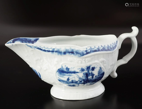 ENGLISH BLUE AND WHITE PORCELAIN SAUCE B…