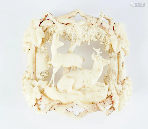 19TH-CENTURY IVORY BROOCH