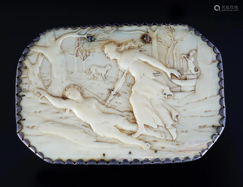 CONTINENTAL SILVER MOUNTED IVORY BOX