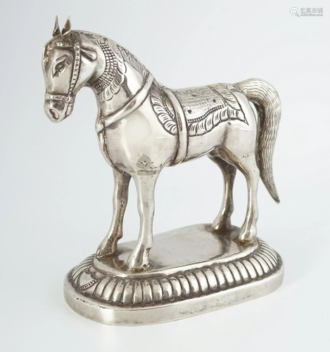 19TH-CENTURY SILVER PERSIAN STATUETTE