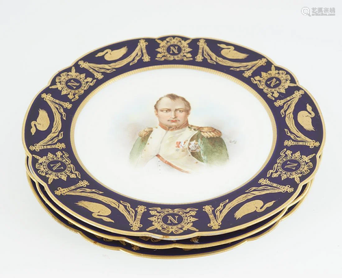 THREE SEVRES PORTRAIT PLAQUES