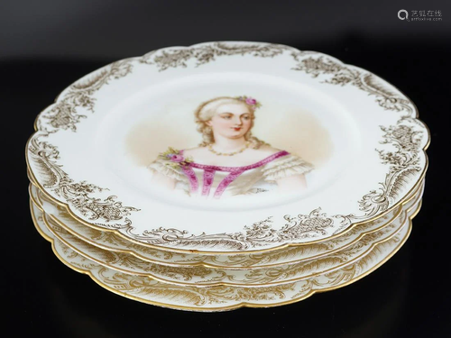 SET OF FOUR SEVRES ROYAL PORTRAIT PLAQUES, 1…