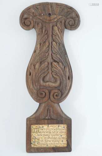 MID-19TH-CENTURY CARVED ROSEWOOD PLAQUE
