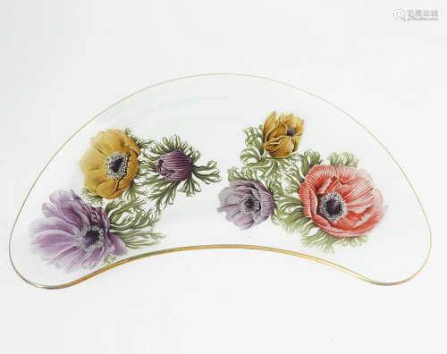 PAINTED ART GLASS TRAY