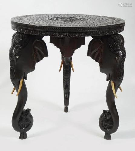 19TH-CENTURY CARVED ANGLO-INDIAN LOW TABLE
