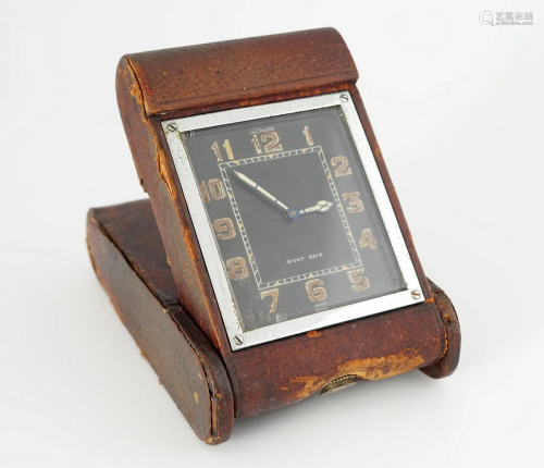 LECOULTRE, SWISS EIGHT-DAY TRAVEL CLOCK