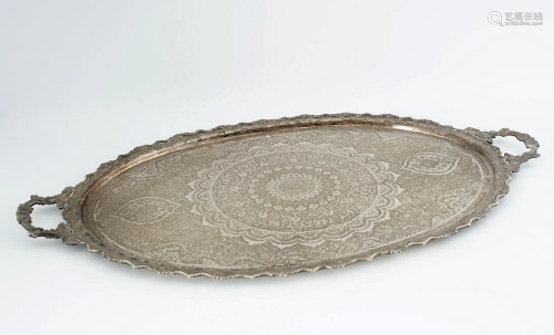 19TH-CENTURY PERSIAN SILVER SERVING TRAY