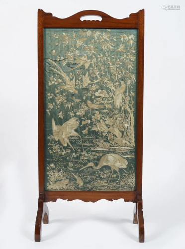 19TH-CENTURY JAPANESE EMBROIDERED PANEL