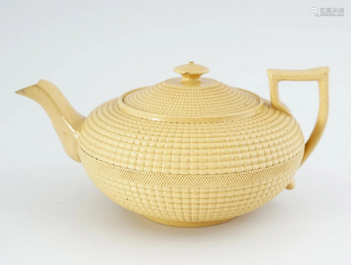 WEDGWOOD CANEWARE POTTERY TEAPOT