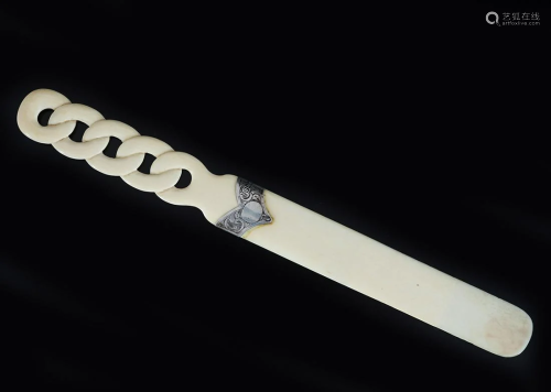 SILVER AND IVORY LETTER OPENER