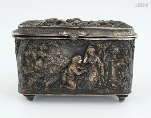 19TH-CENTURY PLATED JEWELLERY BOX