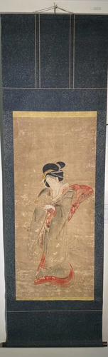 Japanese Scroll Painting by Utamaro