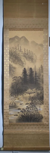 Japanese Nihonga School Scroll Painting on Silk -