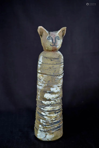 Unusual Pottery Model of a Egyptian Cat