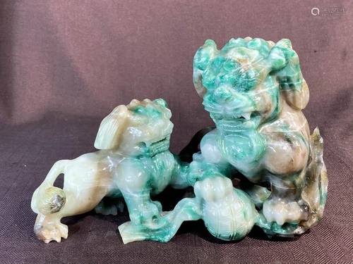 Chinese Jade Carving of Foolion Group