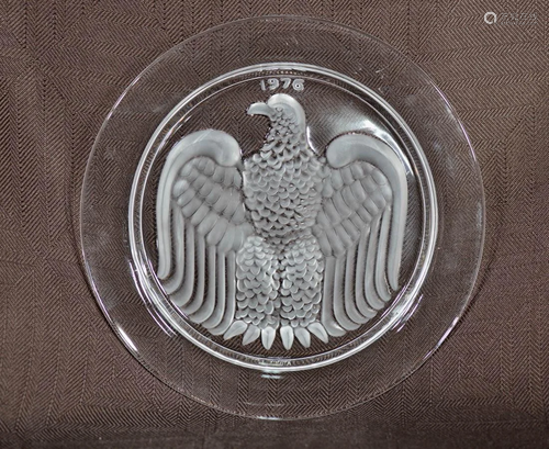 Lalique Crystal Plate - Hawk