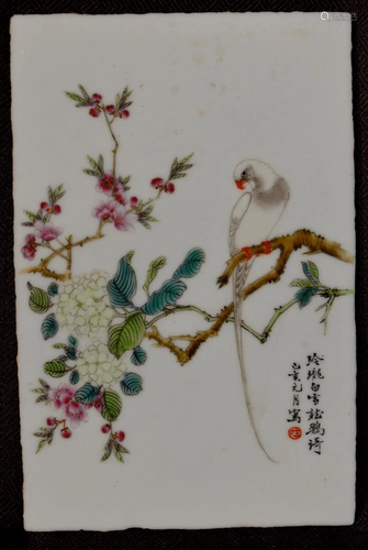 Chinese Porcelain Palque with Floral