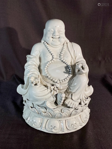 Chinese Blac de Chine Porcelain Happy Buddha