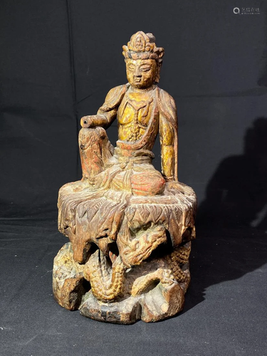 Chinese Carved Wood Kuanyin