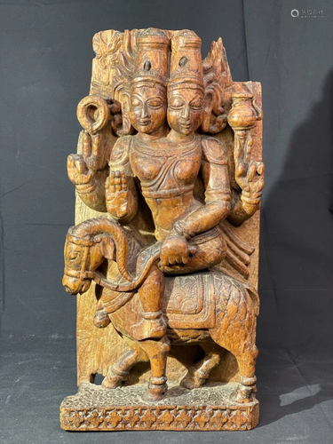 Antique Carved Indian Diety