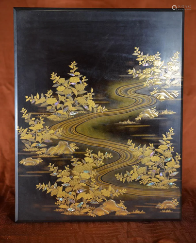 Large Japanese lacquer Box with MOP