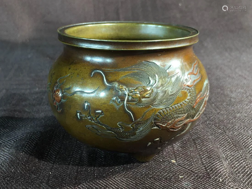 Japanese Mixed Metal Bronze Censer