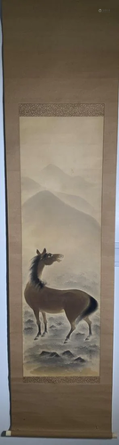 Japanese Scroll Painting - Horse