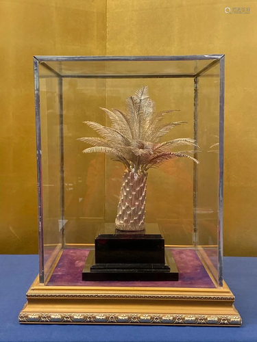 Asian Silver Palm Tree DÃ©cor in Case