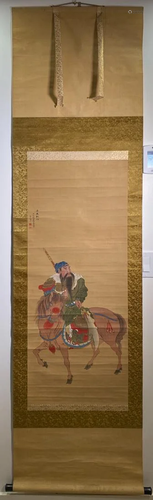 Japanese Scroll Painting on Silk - General Kuan