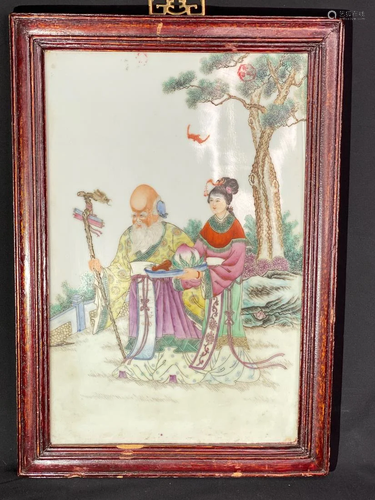 Chinese Porcelain Plaque of Shoulao