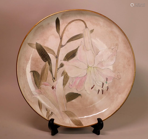 Japanese Satsuma Charger - Floral Motif - Signed