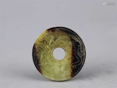 An Ancient Chinese Jade Decoration Carved with the Pattern of Dragons