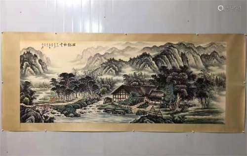 A Chinese Scroll Painting by Zhang Daqian of Landscape