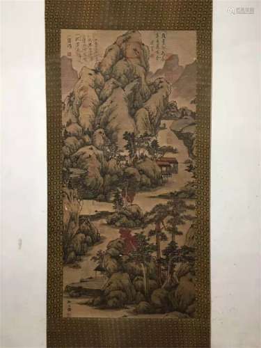 A Chinese Scroll Painting by Liu Gongquan of Landscape