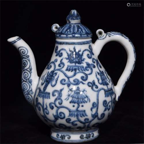 An Ancient Blue and White Chinese Porcelain Teapot