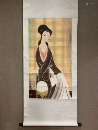 A Chinese Scroll Painting by Lin Fengmian