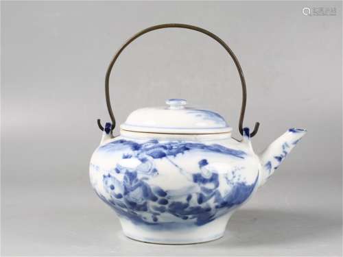 An Ancient Blue and White Chinese Porcelain Teapot