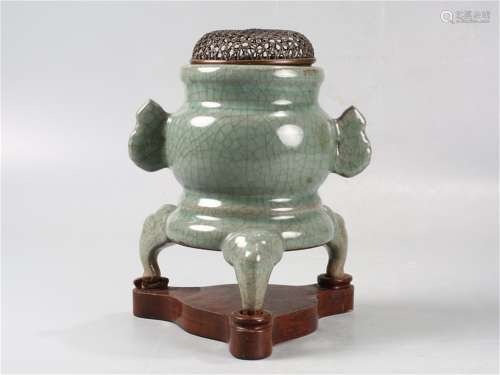 An Ancient Chinese Porcelain Three-Legged Censer