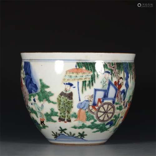 An Ancient Colorful Chinese Porcelain Vat