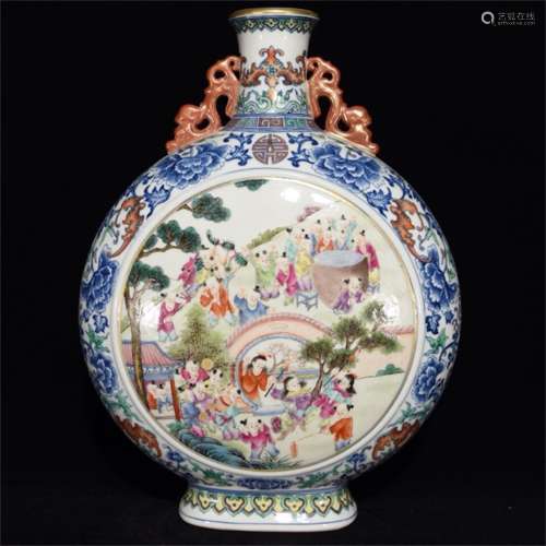 An Ancient Pastel Chinese Porcelain Amphora