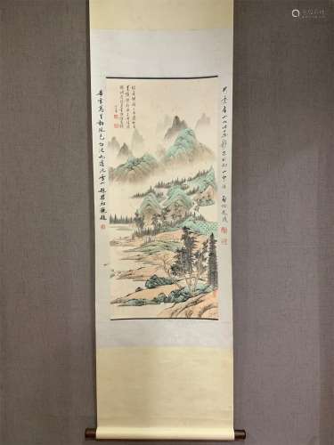 A Chinese Scroll Painting by Fu Ru