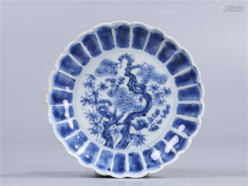 An Ancient Blue and White Chinese Porcelain Plate